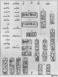 Brief in Hieroglyphen, adressiert an Joseph Dacier, den französischen Gelehrten und Akademiker, 1822